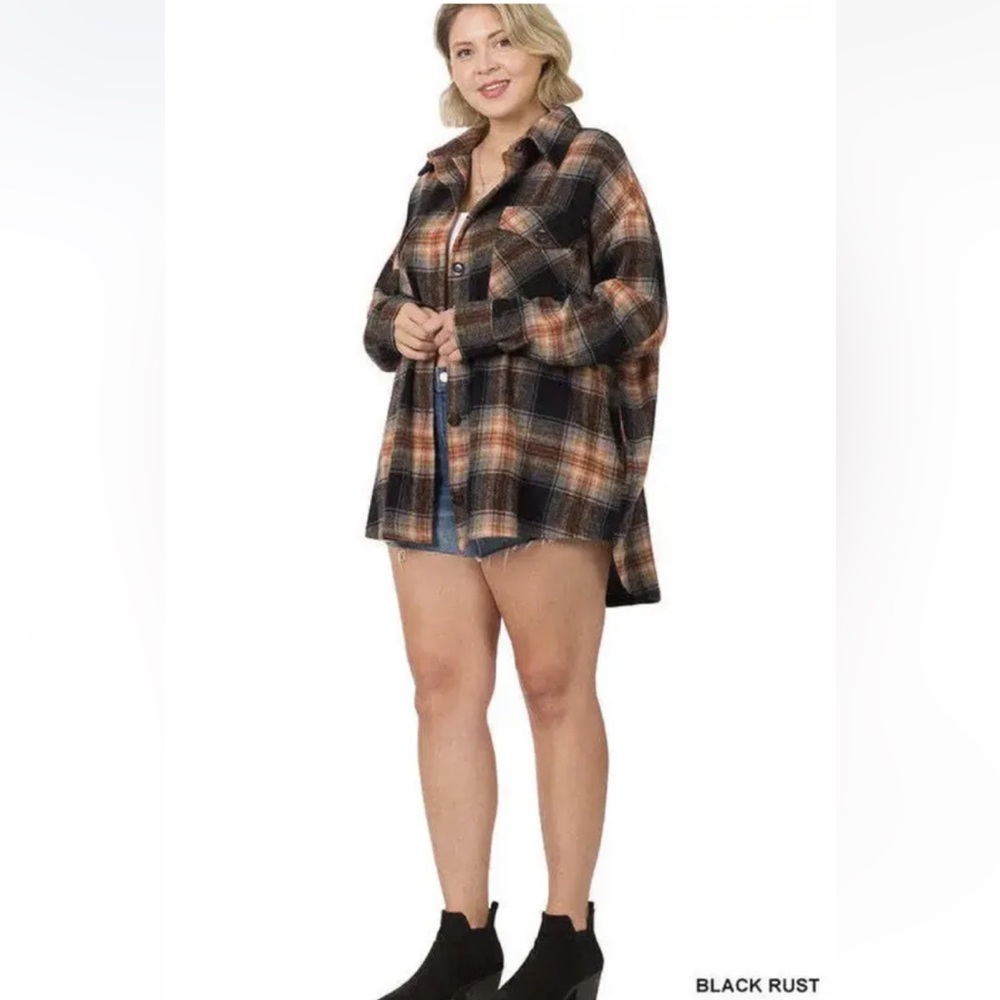 Curvy Black Rust Shacket